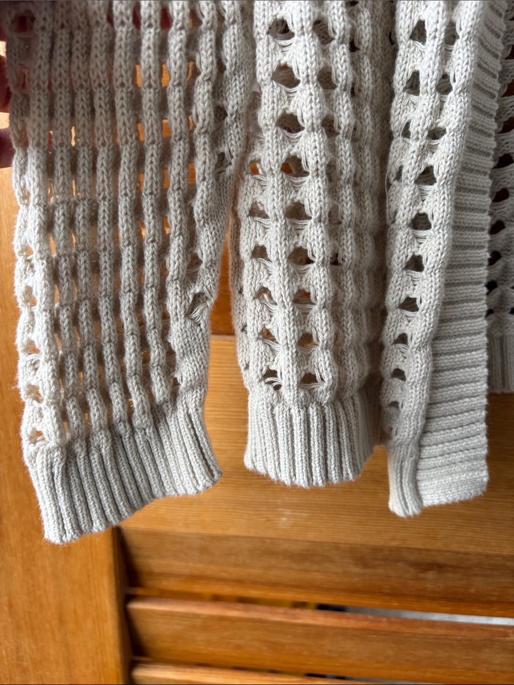 Calvin Klein Jeans Open-Weave Cream Cardigan XL - Picture 3 of 6
